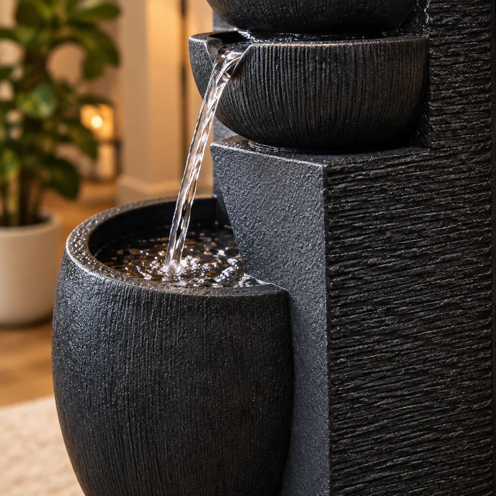 5-Tier LED Outdoor Waterfall Fountain